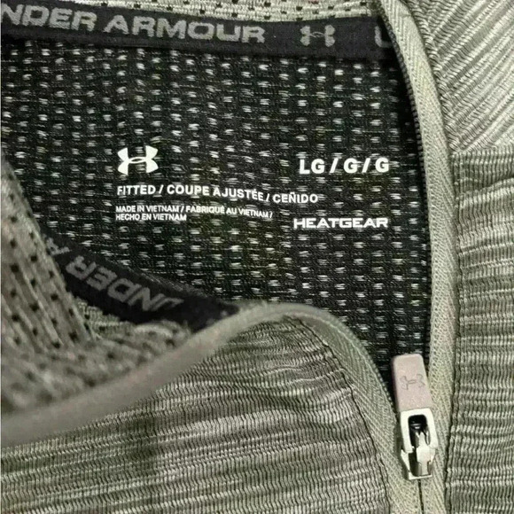 Men’s 1/4 Zip Under Armour Heat Gear Pullover Size L Light Gray - Picture 3 of 3